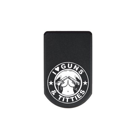 Пятка +3 патрона для магазинов Grand Power, ПЛК, CZ, Tanfoglio с гравировкой Люблю пушки