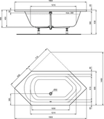 Акриловая ванна Ideal Standard 190х90 K275501 HOTLINE