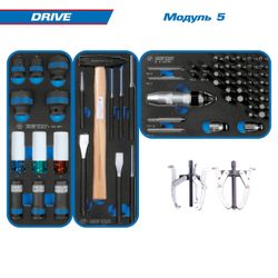 KING TONY (9G38-251MRVG) Набор инструментов "DRIVE" в серой тележке, 251 предметов