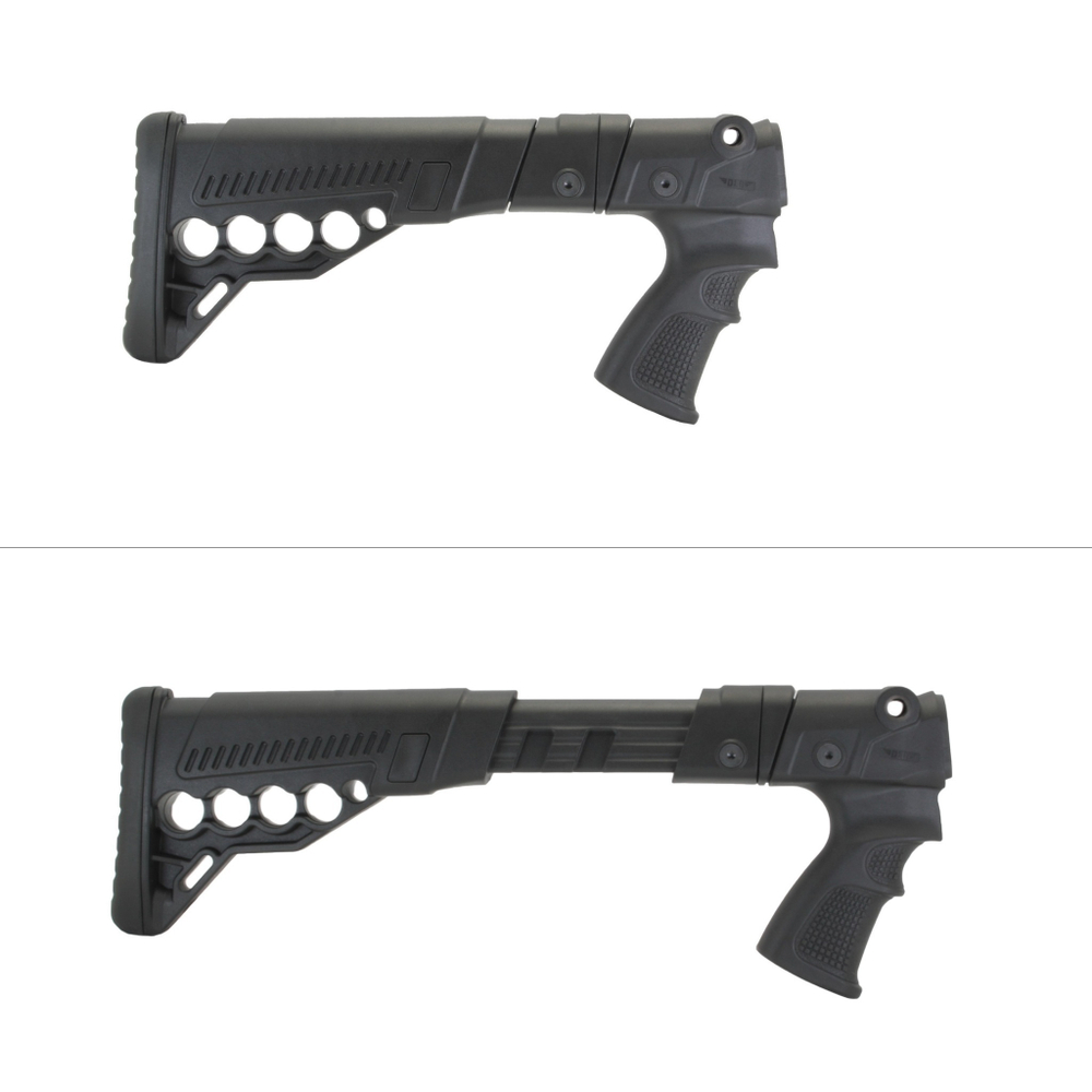 Телескопический складной приклад с патронташем Remington 870/750, DLG Tactical. Черный