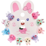 Заколки - крабики для волос детские 10шт «БАМБИ БУМ», Зайчики, 2см/9.5*8см