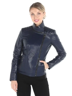 Куртка женская из натуральной кожи с капюшоном трансформер
