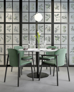 Кресло деревянное с обивкой Scab Design Natural Finn, бук матовый аквамарин, синий