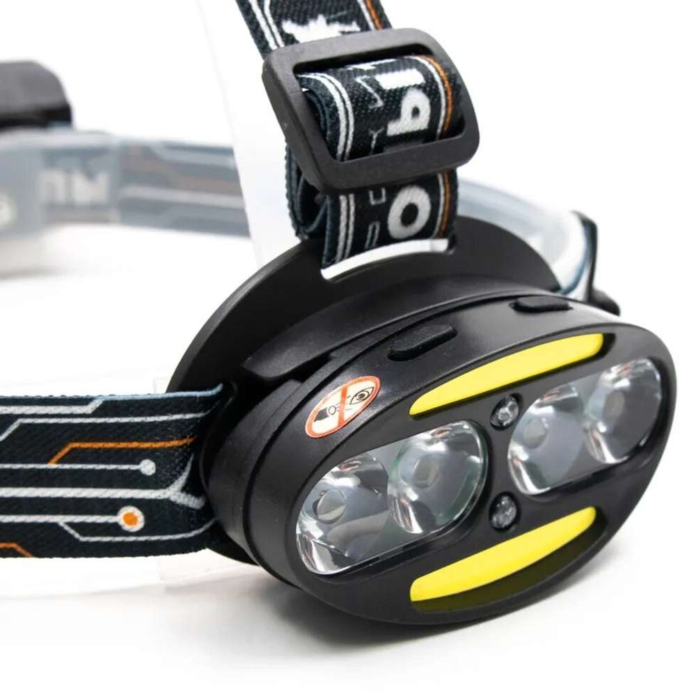 Фонарь налобный "Сибирский Следопыт-Радиант", 4 LED + 2 COB, аккум. 220В