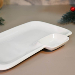 Блюдо сервировочное с соусницей 21*14см "Issi", фарфор