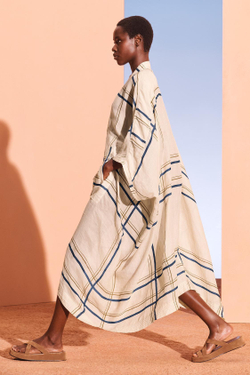 ZARA ПЛАТЬЕ-КАФТАН ИЗ ТКАНИ РАМИ, РАЗНОЦВЕТНЫЙ