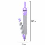 Готовальня BRAUBERG SCHOOL KIT, 9 предметов, циркуль 125 мм, чертежные принадлежности, лавандовый цвет, 210713