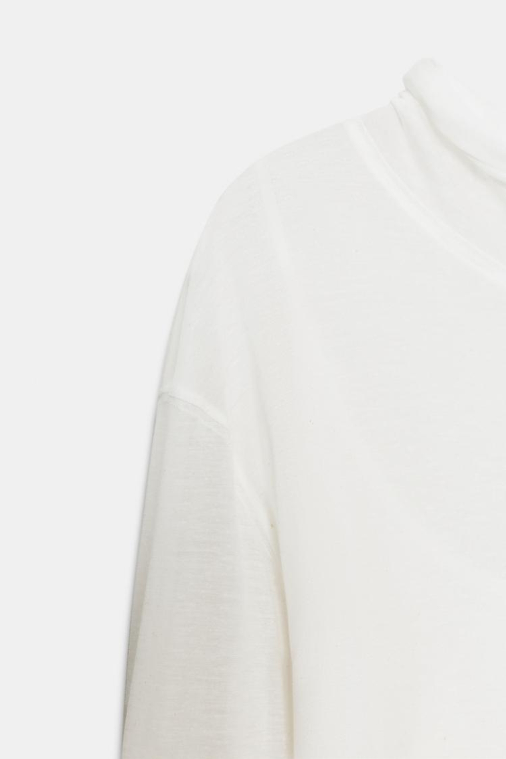 ZARA ФУТБОЛКА ИЗ ЛИОЦЕЛЛА И ЛЬНА, БЕЛЫЙ