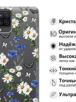 Накладка Samsung A12 /М12 силикон  MattFlowers ромашка