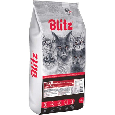 Blitz Sensitive корм для кошек с говядиной (Adult Cats Beef)
