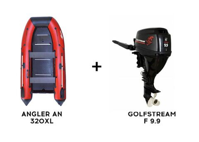 Лодка ПВХ ANGLER AN 335XL + 4х-тактный лодочный мотор GOLFSTREAM F 9.9 BMS
