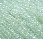 БП046ДС34 Хрустальные бусины "рондель", цвет: светло-зеленый AB прозр., 3х4 мм, кол-во: 95-100 шт.