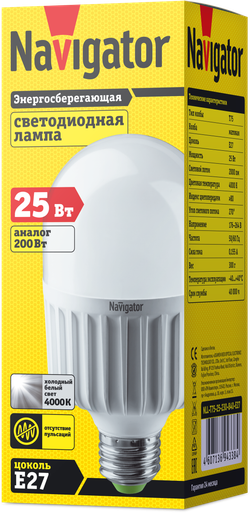 Лампа Navigator 94 338 NLL-T75-25-230-840-E27