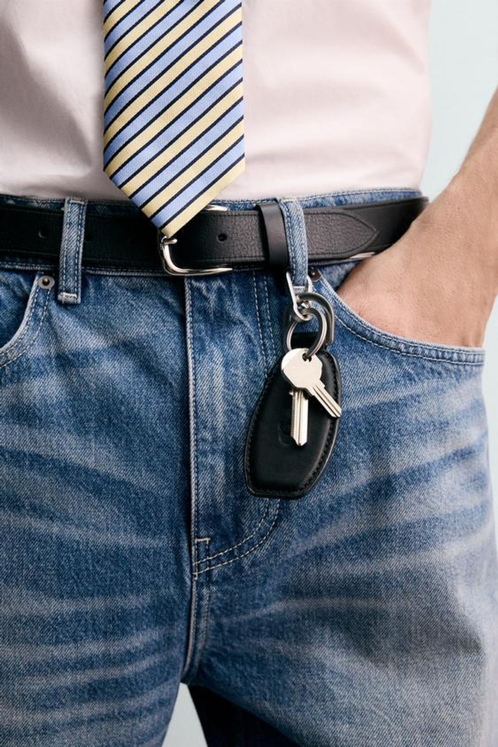 ZARA КОЖАНЫЙ БРЕЛОК, ЧЕРНЫЙ