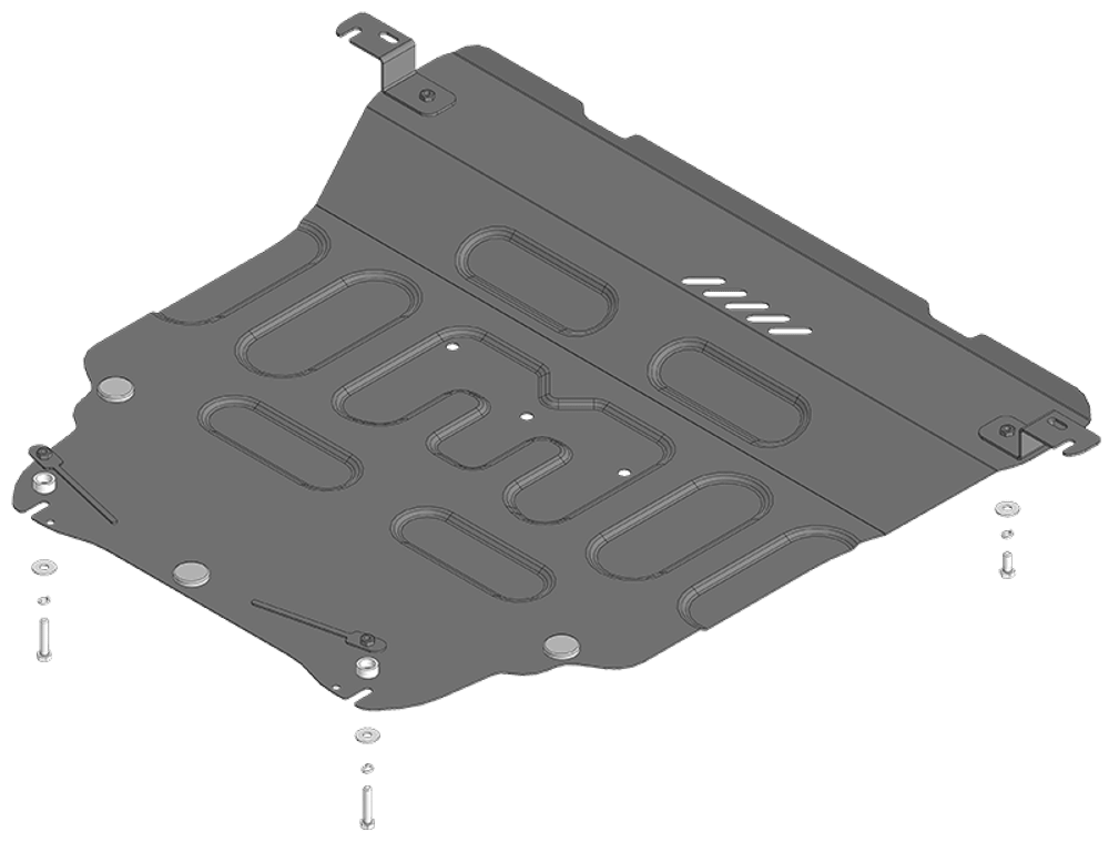 Защита картера двигателя, КПП. 2 мм, Сталь. для Toyota Raize 2019-н.в., Motodor.72512