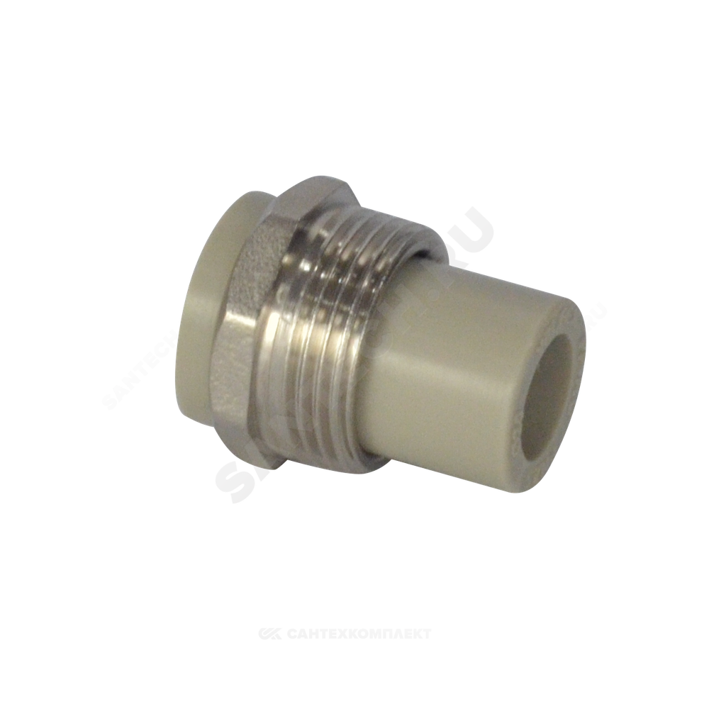 Штуцер PP-R комбинированный серый Дн 20х3/4" НР VALFEX 10137120Г