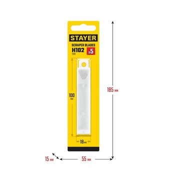 STAYER 100 мм, 5 шт, сменное лезвие для скребка 08515 (08515-S5)