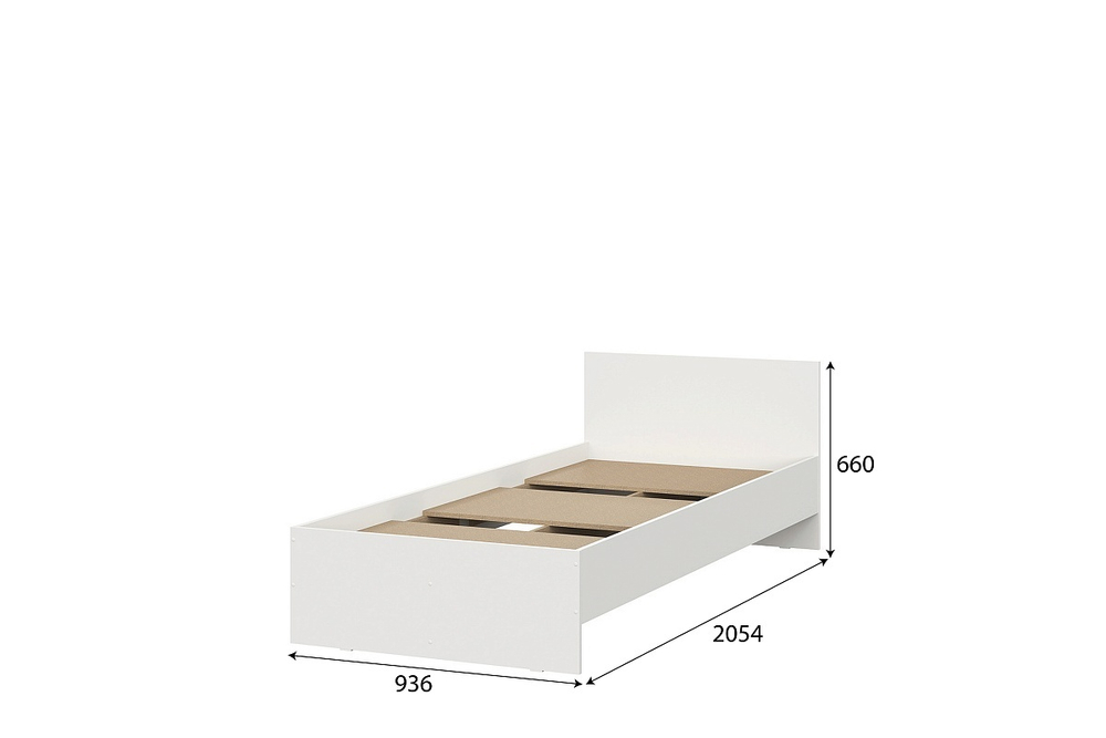Денвер Кровать (0,9х2,0) (SAFE) (Белый ) с основанием SV Мебель
