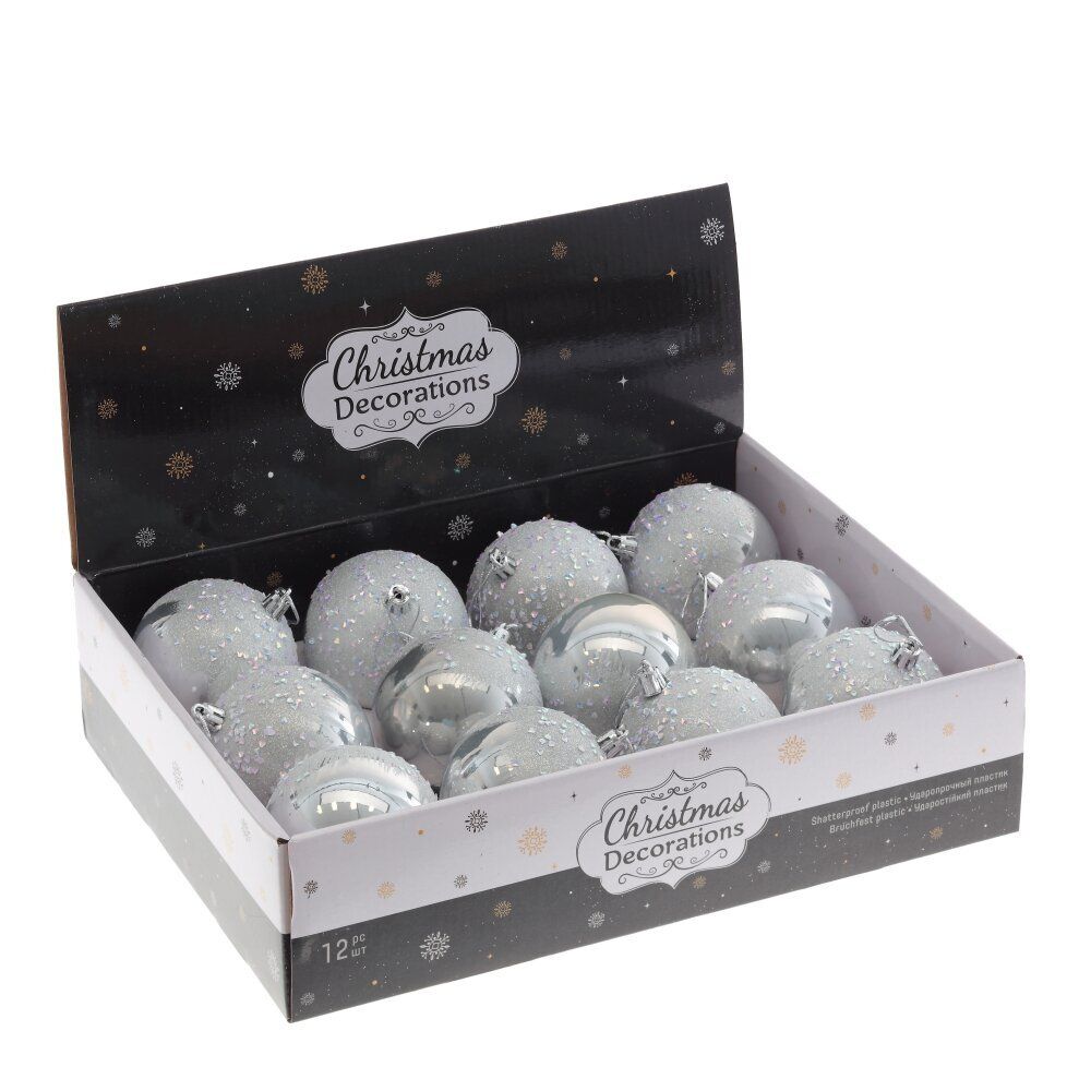 GAEM Набор из 12шт Украшение новогоднее "Шар", D 8 см, L35 W27 H8,5 см