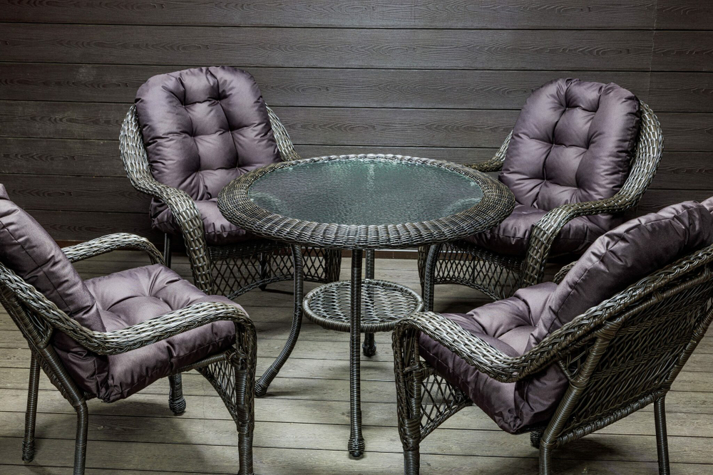 Садовый комплект из искусственного ротанга Мэдисон НЬЮ (Medison NEW) стол круглый D90 + 4 кресла с подушками на сиденье и спинку