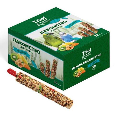 Лакомство для птиц "Ассорти" (уп. 30шт), Triol Standard, Triol