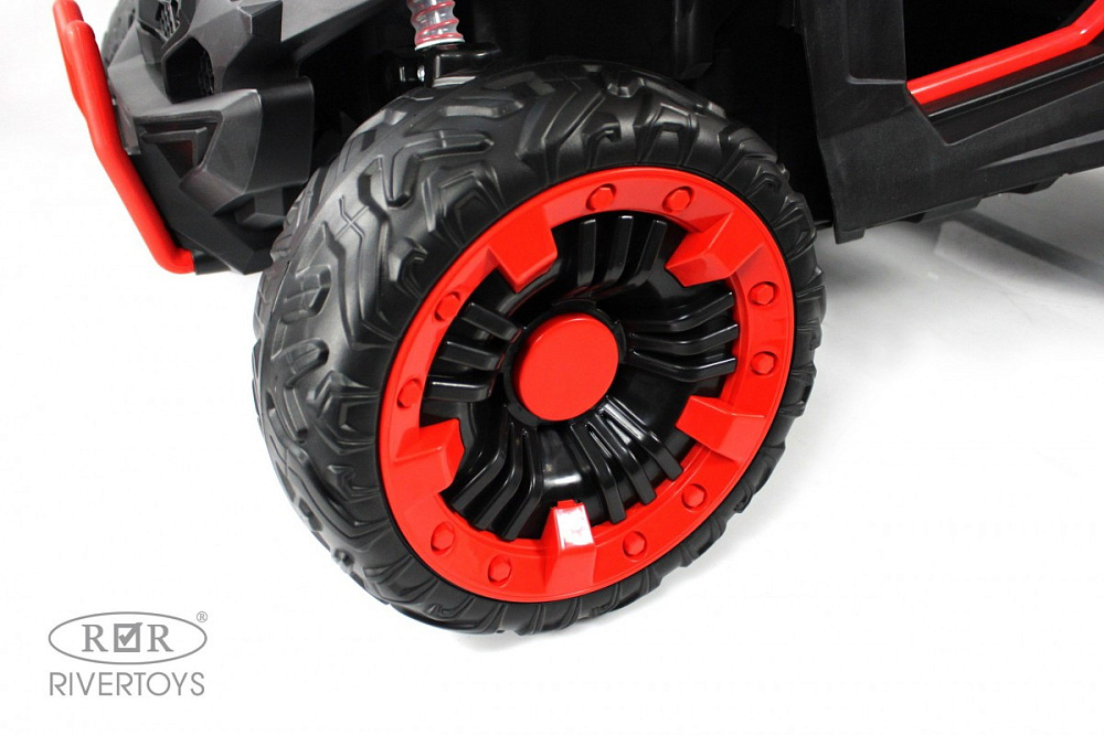 Детский электромобиль RiverToys X707XX BLACK-RED/черно-красный