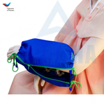 Чехол с открытой кистью на аппарат Илизарова. Ткань Сорочка. Цвет изделия - василек, молния зеленая. Размер PPO-6