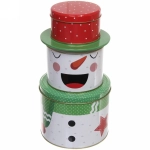 Банка жестяная 25*13,5см «Снеговик»