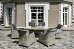 "Неаполь" обеденная группа плетеная из искусственного ротанга, цвет соломенный