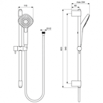 Душевой гарнитур со штангой Ideal Standard IDEALRAIN EVO B2234AA