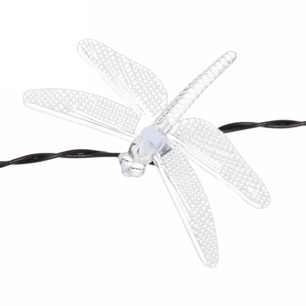 Гирлянда для улицы «Стрекоза» 3 м 20 ламп LED чёрный провод, 2 реж.,IP-55, Мультицвет (солнечная батарея)