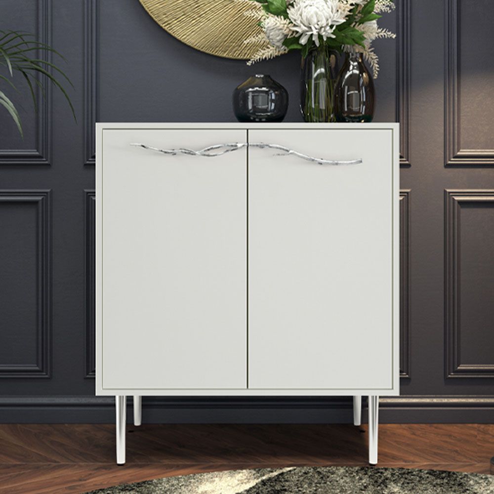 Комод Арт Колор matte Стайл Сильвер с 2 полками Белый опал матовый