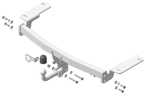 Фаркоп ОЦИНКОВАННЫЙ с эл-кой Smart для Maserati Levante 2016 - н.в (Оцинк. шар)(паспорт и сертификат в комплекте) ZM401A