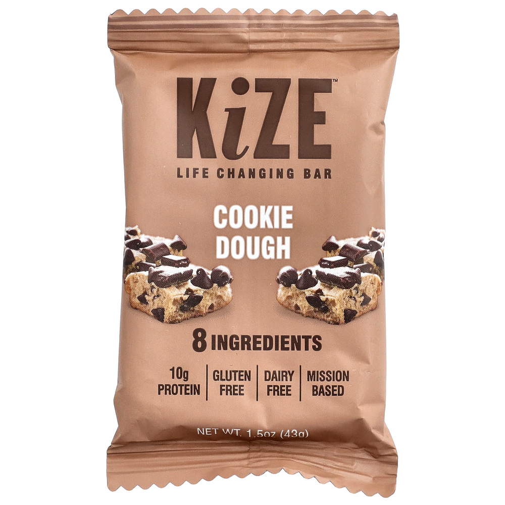 KiZE Life Changing Bar, печенье, 10 батончиков, 43 г (1,5 унции) каждое