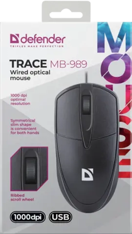 Мышь проводная DEFENDER TRACE MB-989 чёрная 3 кнопки