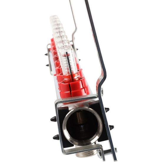 Коллектор Rommer 1"x3/4" на 9 контуров с расходомерами (нерж. сталь) RMS-1200-000009