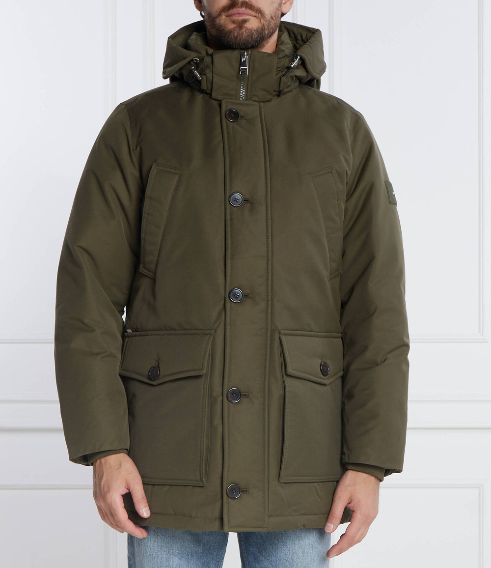 Пуховая куртка ROCKIE NON FUR PARKA Tommy Hilfiger - хаки(MW0MW32779)