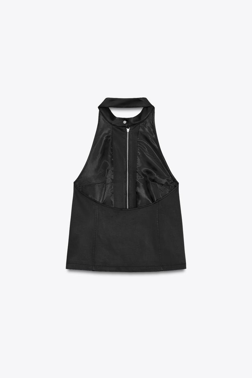 ZARA АТЛАСНЫЙ ЖИЛЕТ, ЧЕРНЫЙ