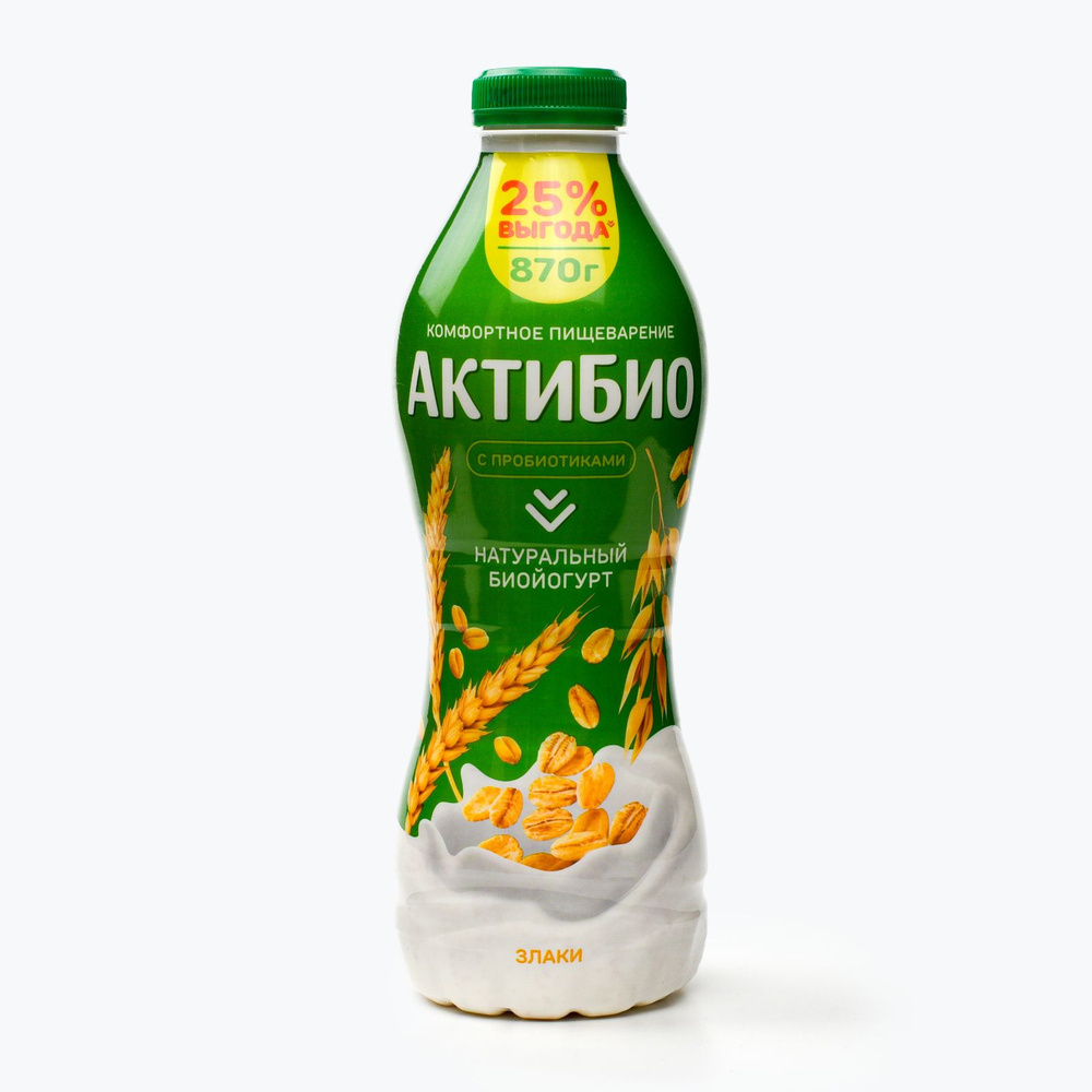 АктиБио йогурт питьевая 870гр злаки