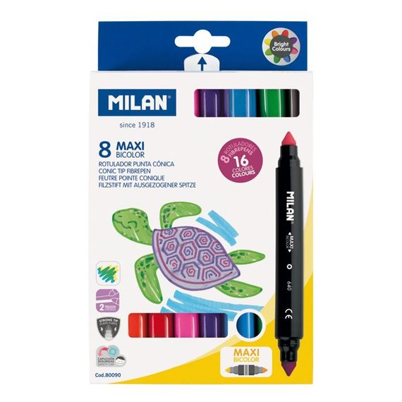 Flomaster \ Фломастер \Box of 8 bıcolour maxı fıbrepens