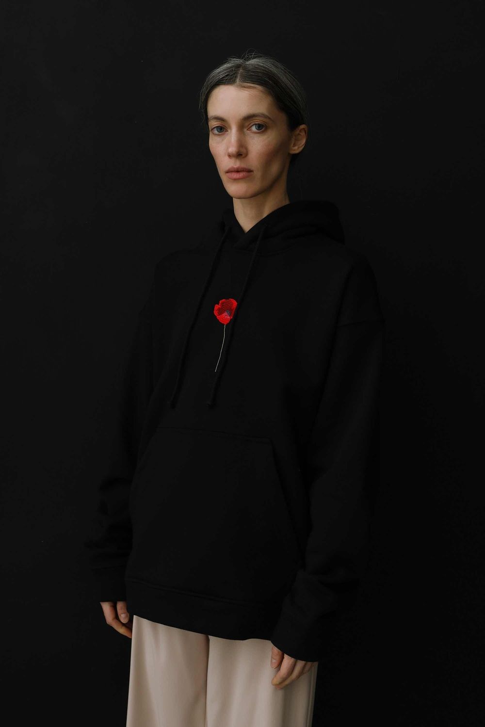 Худи Гербарий Мак Warm Черный