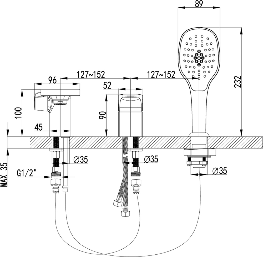 Смеситель Lemark Shift LM4347C для ванны