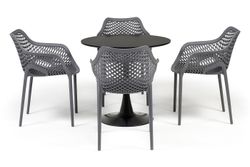 "Беллини" обеденная группа на 4 персоны, цвет темно-серый