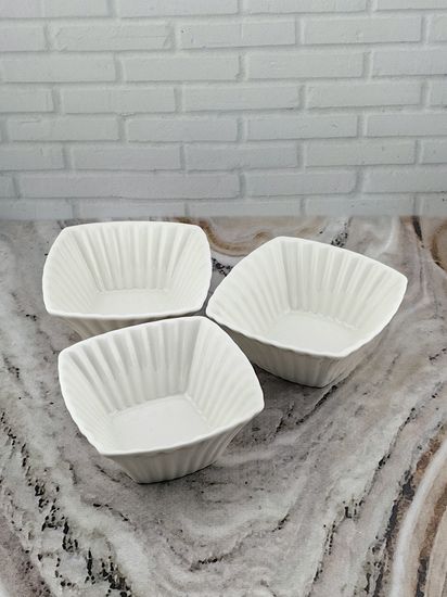 Набор порционных керамических формочек 3 шт., квадратные