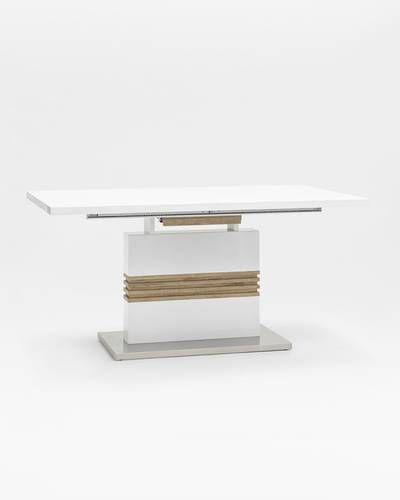 Стол обеденный Тампа раскладной 160-200*90 глянцевый белый