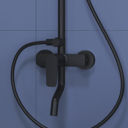 Душевая стойка черная со смесителем из стали RGW SP-25B