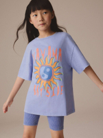 Футболка и шорты-велосипедки в комплекте для девочки Next E45-361, Голубой