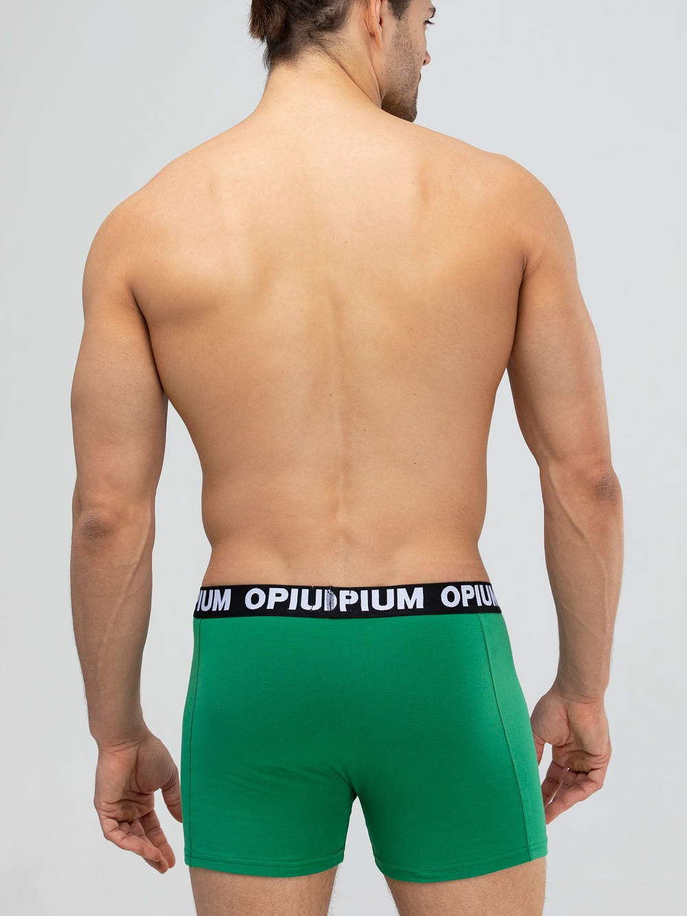 Хлопковые трусы-боксеры с двойным гульфиком (Размер: XXL) (Цвет: зеленый)