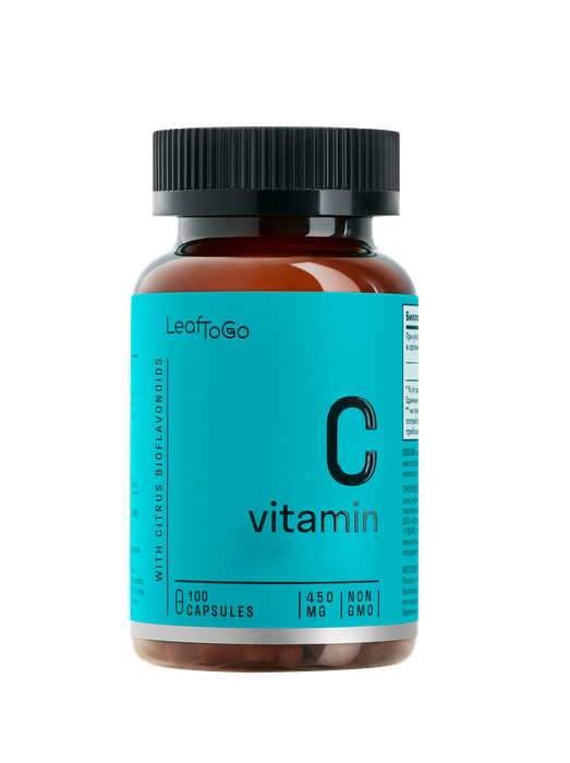 Витамин С, Vitamin C, Leaf To Go, 100 капсул