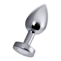 Серебристая анальная втулка 8,8см со светодиодами ToyFa Metal 717060-12